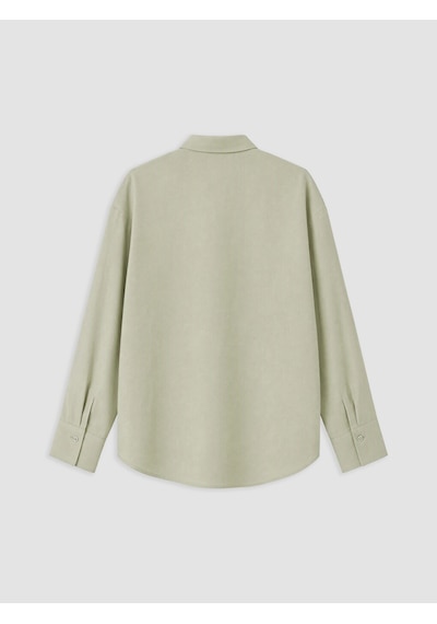 Lcw Vision Haki Oversize Poplin Kadın Gömlek