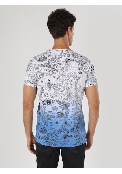 Colin'S Regular Fit Bisiklet Yaka Baskılı Beyaz Erkek Kısa Kol Tişört Cl1062683_Q1.V1_Ofw