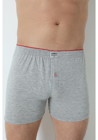 Arma Yıldız 6'lı Paket Gri Erkek Penye Havlu Bel Boxer %100 Pamuk-gri Gri
