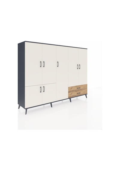 Hyperion Dolap 12 Raflı 2 Çekmeceli 7 Kapaklı 220x44x163 Antrasit Antrasit-aytaşı/çam Hyperion Dolap 12 Raflı 2 Çekmeceli 7 Kapaklı 220x44x163 Antrasit Antrasit-aytaşı/çam