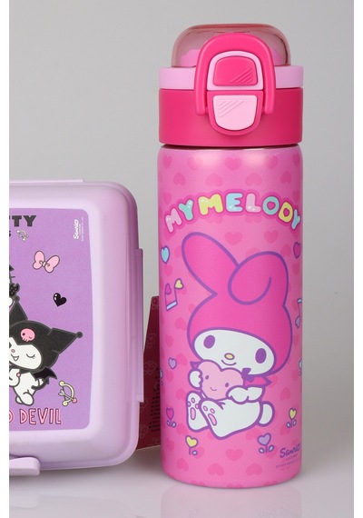 X Dekomus Lisanslı My Melody Sweet Berry Collection 600 Ml Çelik Matara Ve Beslenme Kabı Seti Altın