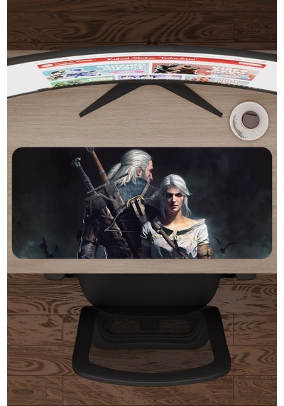Witcher 3 Kaymaz Dikişli Kauçuk Oyuncu Mousepad V1 - 70x30 Xl Gaming Mouse Pad Fare Altlığı