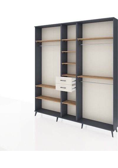 Arges Dolap 10 Raflı 2 Çekmeceli 3 Askılı 220x30x243 Antrasit-çam/aytaşı Atlas Çam/aytası Arges Dolap 10 Raflı 2 Çekmeceli 3 Askılı 220x30x243 Antrasit-çam/aytaşı Atlas Çam/aytası