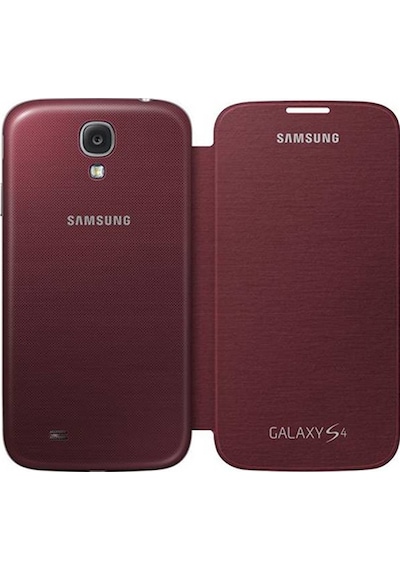 Galaxy S4 İle Uyumlu Flip Cover Kılıf Kırmızı Ef-fı950bregww