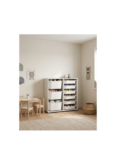 Nest 9 Sepetli Düzenleme Dolabı 3 Büyük, 6 Küçük Sepetli Y:93 G:132 D:30 / Beyaz