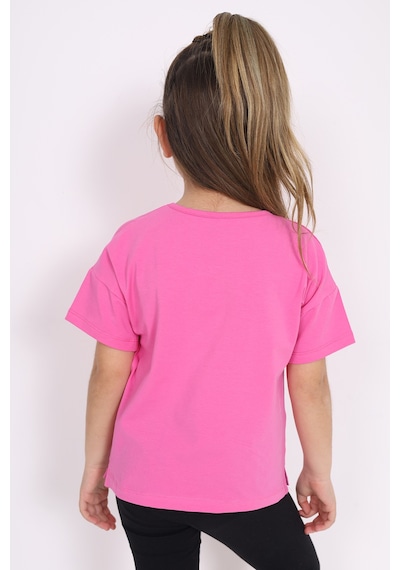 Toontoy Kids Toontoy Kız Çocuk Baskılı Tişört Orkide Beyaz - Pembe