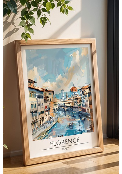 Floransa Duvar Tablosu İtalya Florence Temalı Modern Salon Dekoru, Şehir Manzaralı Çerçeveli Tablo Kayın Floransa Duvar Tablosu İtalya Florence Temalı Modern Salon Dekoru, Şehir Manzaralı Çerçeveli Tablo Kayın