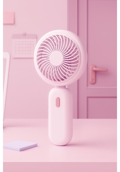 Taşınabililir Mini Usb Şarjlı 3 Kademeli El Masaüstü Vantilatör Fan Soğutucu Ym88220 Pembe