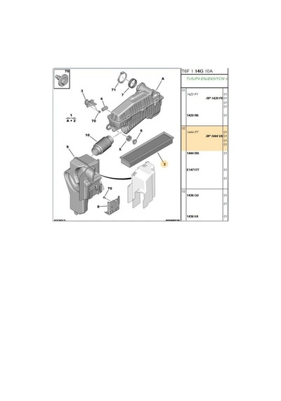 Hava Filtresi P206 P206+ 307 308 Sa2014-1444.vk