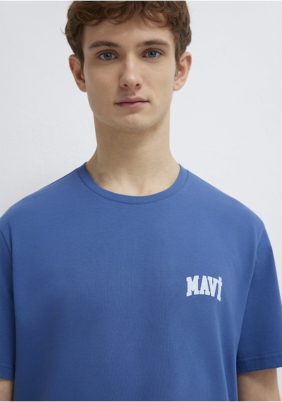 Mavi - Mavi Logo Baskılı Mavi Tişört 0611714-70719 Mavi