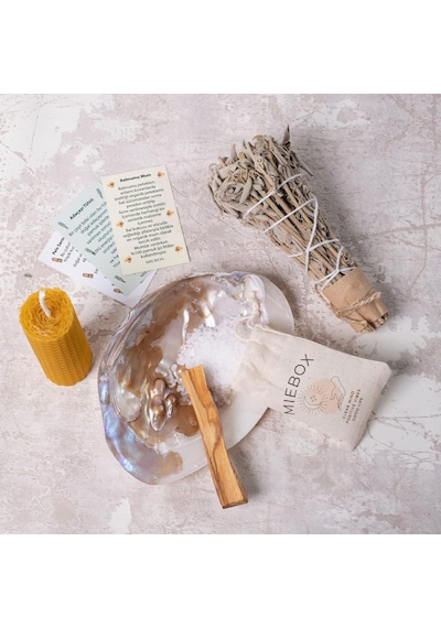 Miebox Make İt Easier Macabeli Enerji Ve Arınma Seti İncili Sedef Deniz Kabuğutütsülük + Palo Santo Tütsü + Bal