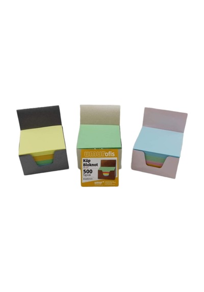 Umur 3 Adet Renkli Küp Blok 8 x 8 CM 500 x 3'lü