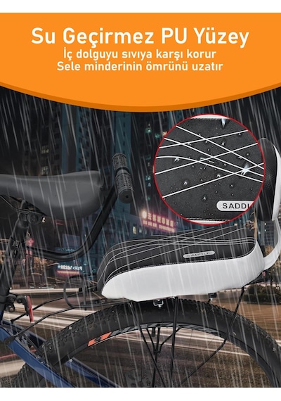 Valkyrie Bisiklet Arka Koltuk Seti Sırt Destekli Sele Minderi Tutma Barı Ayak Pedalı Arka Işıklı Siyah