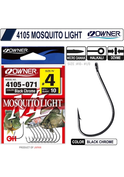 Owner 4105 Musquito Light Black Chrome İğne - 1-0