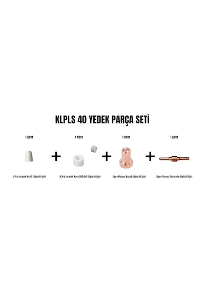 Klpro Set-24 Klpls40 Yedek Parça Seti Nozül+hava Difüzörü+plasma Başlığı+plasma Elektrodu