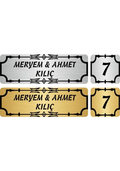 Metal Kapı İsimliği Ve No Oval