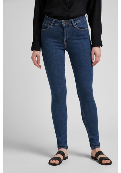Lee Foreverfit Skinny Fit Dar Kesim Yüksek Bel Çok Dar Paça Lacivert Kadın Esnek Jean Denim Kot Pantolon L32SOVWD Lacivert