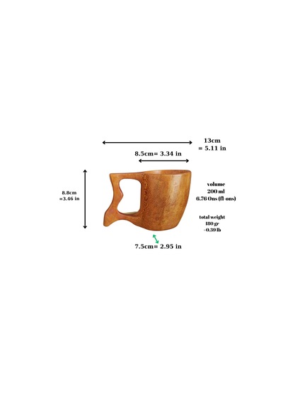 Ceviz Ağacı Kuksa Bardak K1704 Çok Renkli