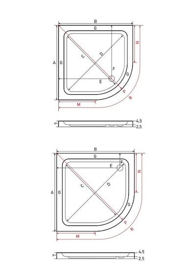 Shower 85X85 Oval Flat Duş Teknesi