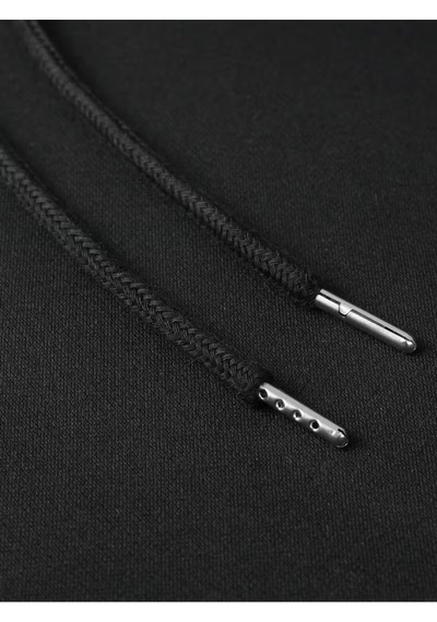 Nevermind Unisex Oversize Siyah Hoodie Japonca Yazılı Sakura Çiçekli Gold Baskılı Kapüşonlu Sweatshi Siyah