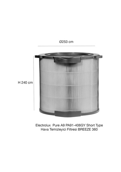 Electrolux Pure A9 Pa91-404gy - Pa91-404dg Hava Temizleyici Uyumlu, Rfıd Etiketli Hepa + Karbon Filtre Diğer