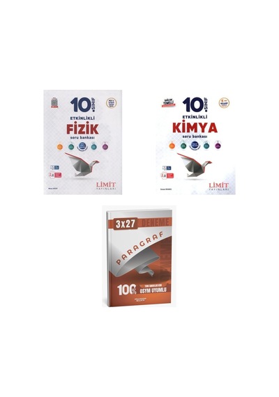 2027 Limit 10. Sınıf Etkinlikli Fizik + Kimya Maarif Soru + Anla Kazan Paragraf Deneme 3'lü Set