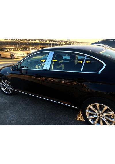 Vw Passat B8 2015 Sonrası Orta Direk Paslanmaz Çelik Krom 6 Parça