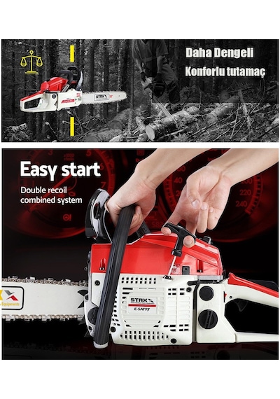 Ağaç Kesme Makinesi Benzinli Motorlu Testere 63cc 7.9hp Zinc .