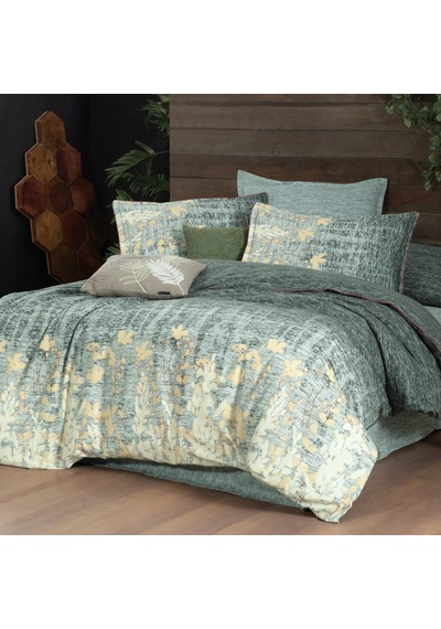 Birdie King Size Battal Boy %100 Pamuk Flanel Pazen Nevresim Takımı Yeşil Yeşil