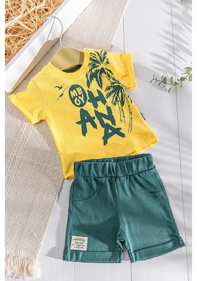 Baby Summer Temalı Yazlık Şortlu Erkek Bebek Takım 001