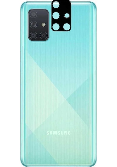 Galaxy A71 3D Kamera Lens Koruyucu Temperli Cam Siyah