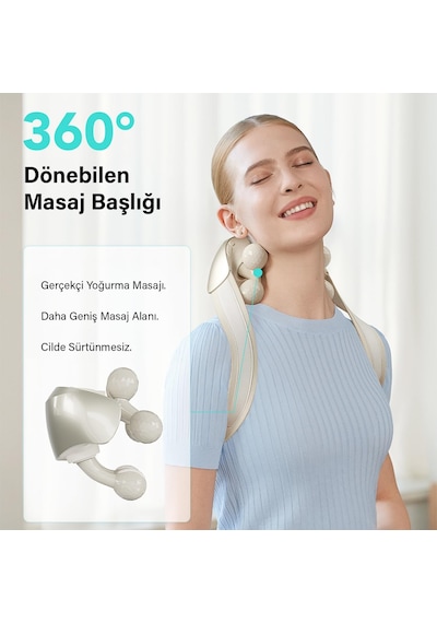 SKG H7 Ultra Boyun Ve Omuz Masaj Aleti, Yoğurmalı, Shiatsu Masaj Terapisi, Fototerapi, Termoterapi Beyaz