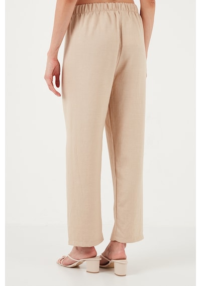 Lela Relaxed Fit Bol Paça Bayan Pantolon 5865826 Taş