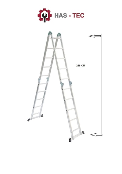 5,7 Metre 20 Basamaklı Akrobat Çok Amaçlı Merdiven Alüminyum