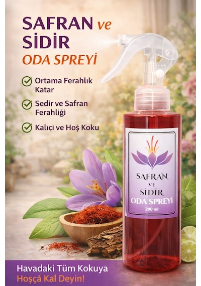 Herbliss Doğal Safran&sidr Oda Spreyi Oto Kokusu Oda Kokusu