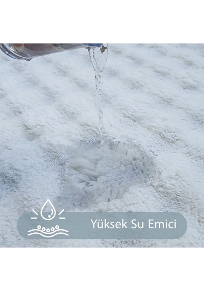 Bubble Krem Büyük Banyolar İçin 2'li Banyo Paspas Seti Kaymaz Tabanlı Yıkanablir Klozet Takımı Krem