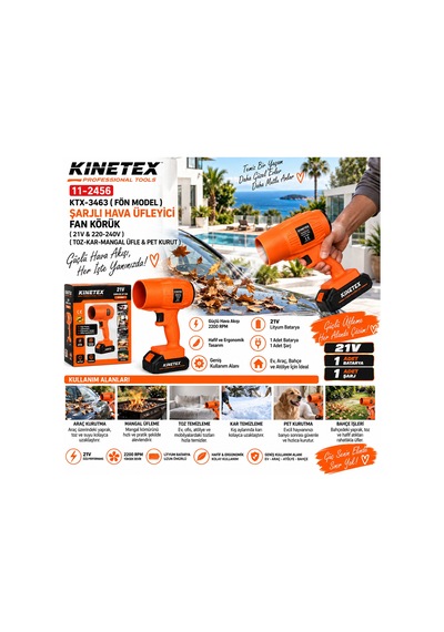 Şarjlı Fön Tipi Hava Üfleyici 21v/220-240v