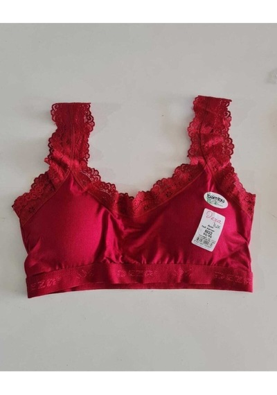 3'lü Paket Siyah Bambu Pedli Kalın Askılı Dantelli Bustiyer 5022 001
