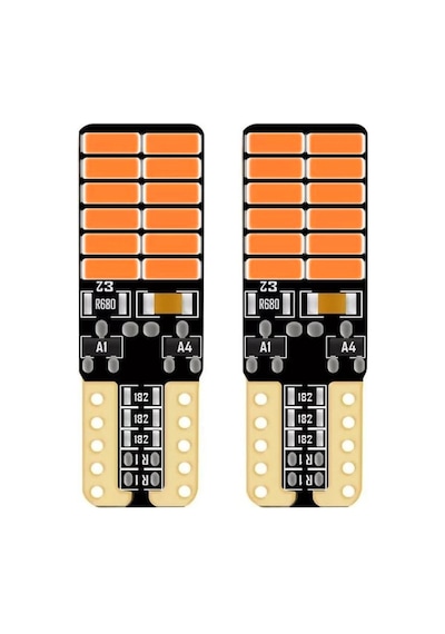 24 Ledli Dipsiz T10 Park Ampulü Turuncu Işık 2 Adet 24 Volt