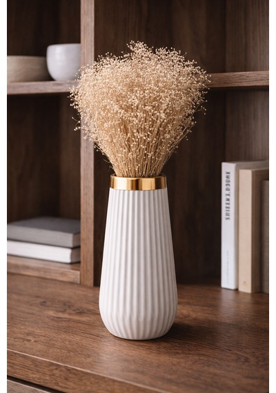 Kuru Çiçek Doğal Broom Bloom Beyaz Cipso 50gram 1. Kalite Şoklanmış Bozulmaz Uzun Ömürlü Gelin Eli Nikah Dekor Çiçeği Beyaz-krem