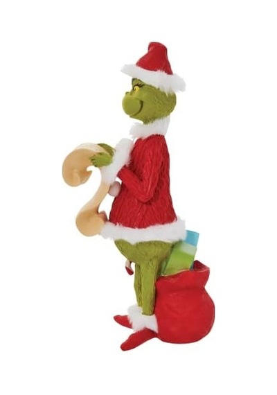 Department 56 Dr. Seuss The Grinch Checking His List Heykelcik, 22 Cm, Çok Renkli