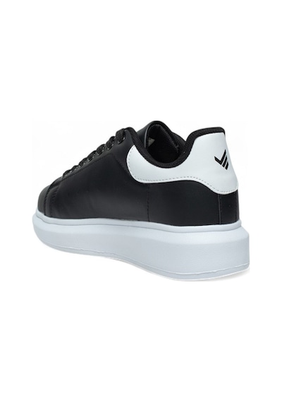 Volis Siyah-beyaz Kalın Taban Günlük Bağcıklı Erkek Sneaker Ayakkabı Siyah