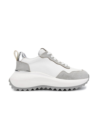 Tamer Tanca Kadın Suni Deri Beyaz/gri/lame Sneakers & Spor Ayakkabı 1009 2220 Bn Ayk Sk25-26 Byz/grı Suet/lame Beyaz