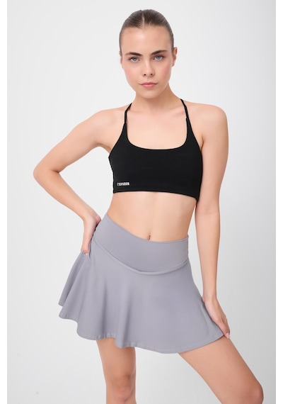 Hıghrıse Flexflow Yüksek Bel Tenis Spor & Aktif Yaşam Etek-şort Skort -3256 Gri