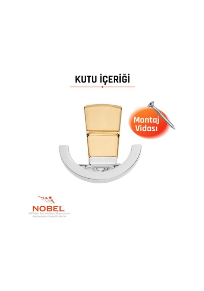 Tivist Lüks Askı, Metal, Vestiyer Askı, 123 Gr, Dolap Askılık, Duvar Askılığı, Krom Altın Vidalı