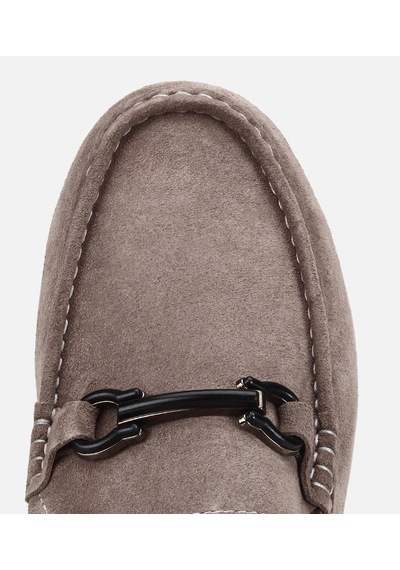Hotiç Erkek Süet Deri Gri Toka Detaylı Comfort Loafer