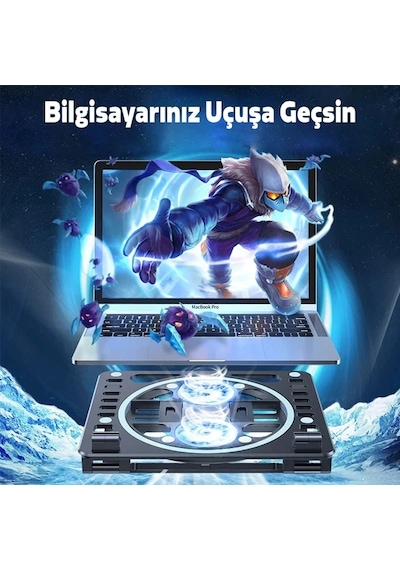 Ally Ayarlanabilir Taban Çift Fanlı Tablet Ve Laptop Soğutucu Stand- 5775 Renk: Siyah