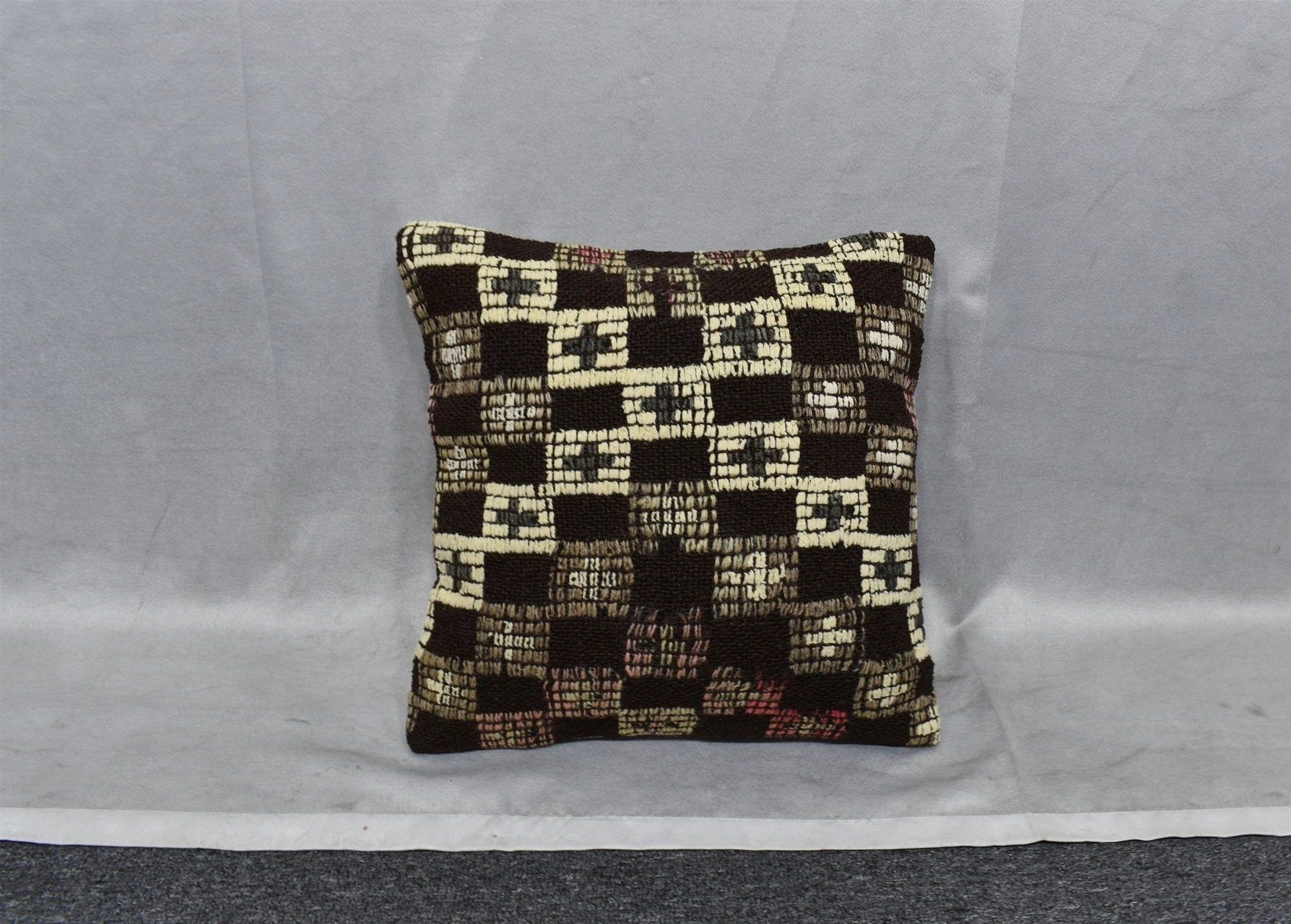 Zehra Abla Halı Yeni El Dokuma Dekoratif Kilim Kırlent Yastık Kılıfı 6504 Çok Renkli