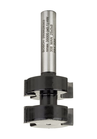 Bosch Standard Seri Ahşap İçin Çift Oluklu. Sert Metal Dilli Birleşim Frezesi 8x25x58MM - 2608628353