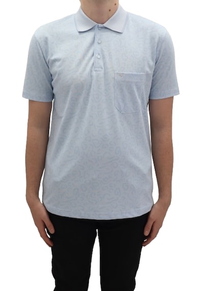 Santa Dmctekstil Erkek 2026 Desenli Klasik Kesim Rahat Kalıp Tek Cepli Polo Yaka T-shirt Açık Mavi Santa Dmctekstil Erkek 2026 Desenli Klasik Kesim Rahat Kalıp Tek Cepli Polo Yaka T-shirt Açık Mavi